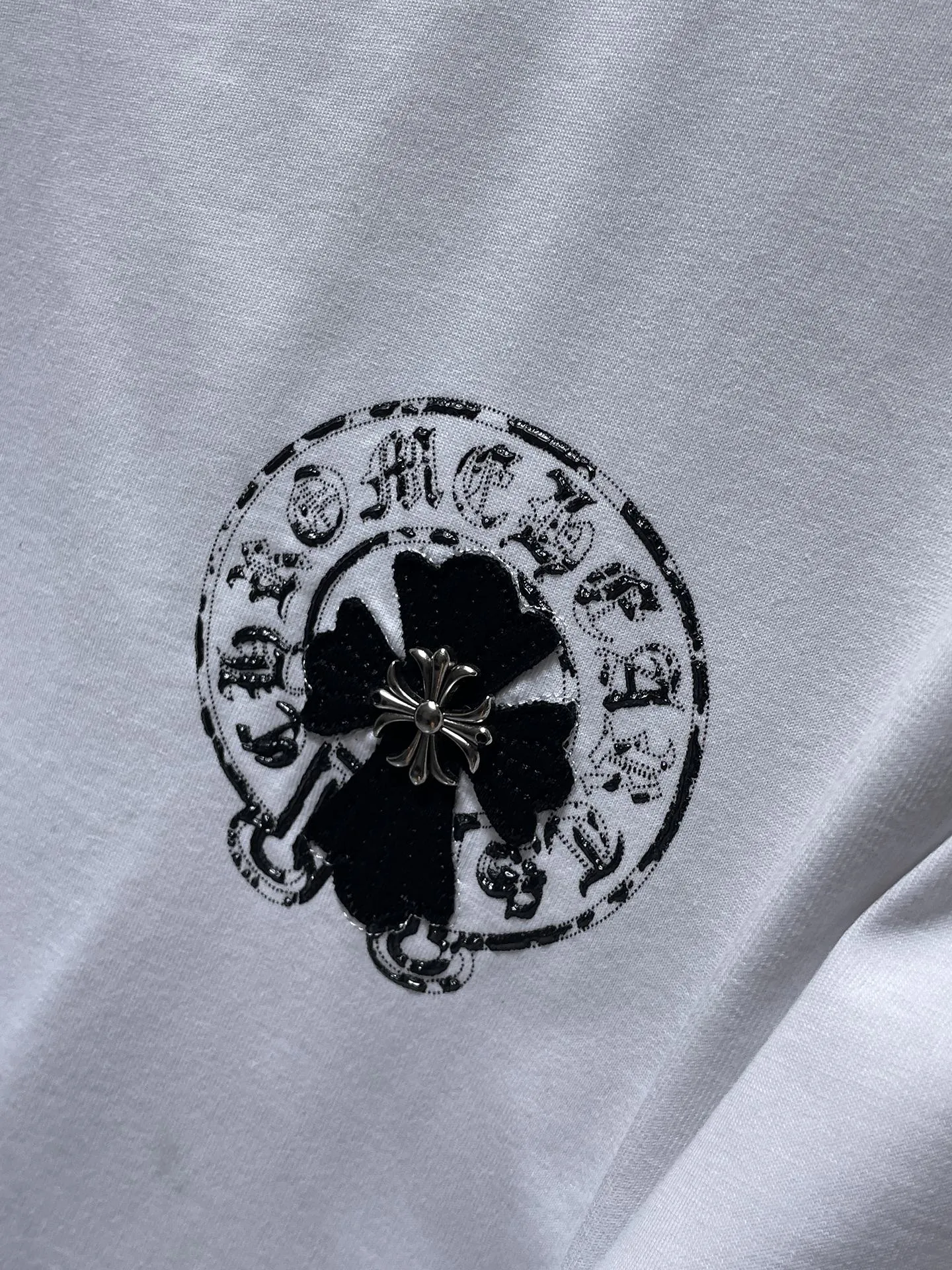 P170 New Chrome Hearts 25ss willow inkjet high version for summer! High weight, environmentally friendly and high-quality top-quality fabric 280g Crow cross patch embroidery spray-painted foam short sleeves. Counter synchronization. 1:1 replica version. Recommended colors: white, black